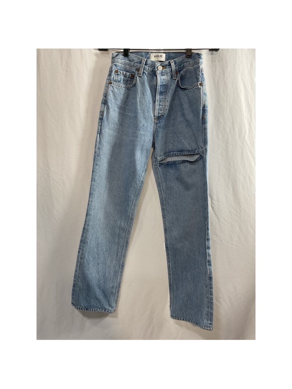 Agolde 'Lana' Blue Denim Slice Straight-Leg Organic Denim Jeans
Size 23 - Picture 2 of 6